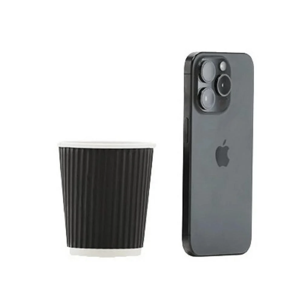 black Two-ply corrugated paper cups- 8 oz - (250 cups)