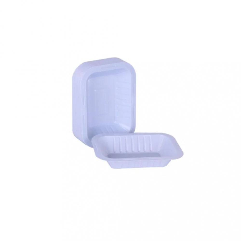 White rectangular plastic plates - No 1/2 -  (500 pieces)