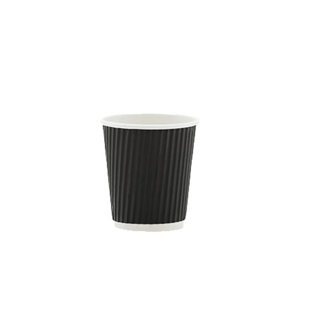 black Two-ply corrugated paper cups- 8 oz - (250 cups)