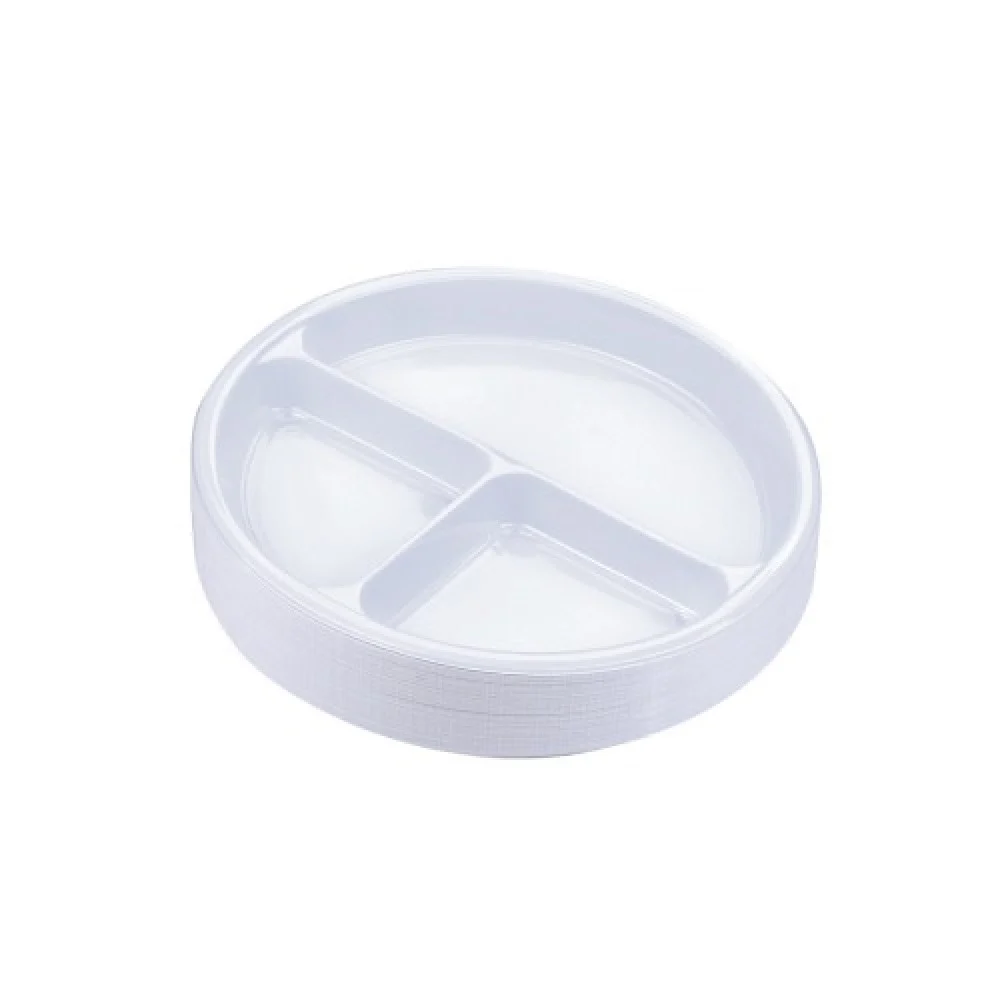 Round plastic plates divided into - size 18 - (500 pieces)