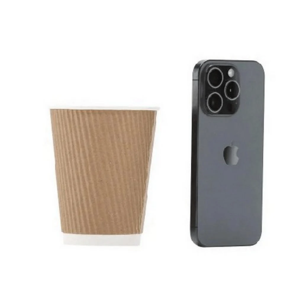 brown Two-ply corrugated paper cups - 8 oz - (250 cups)