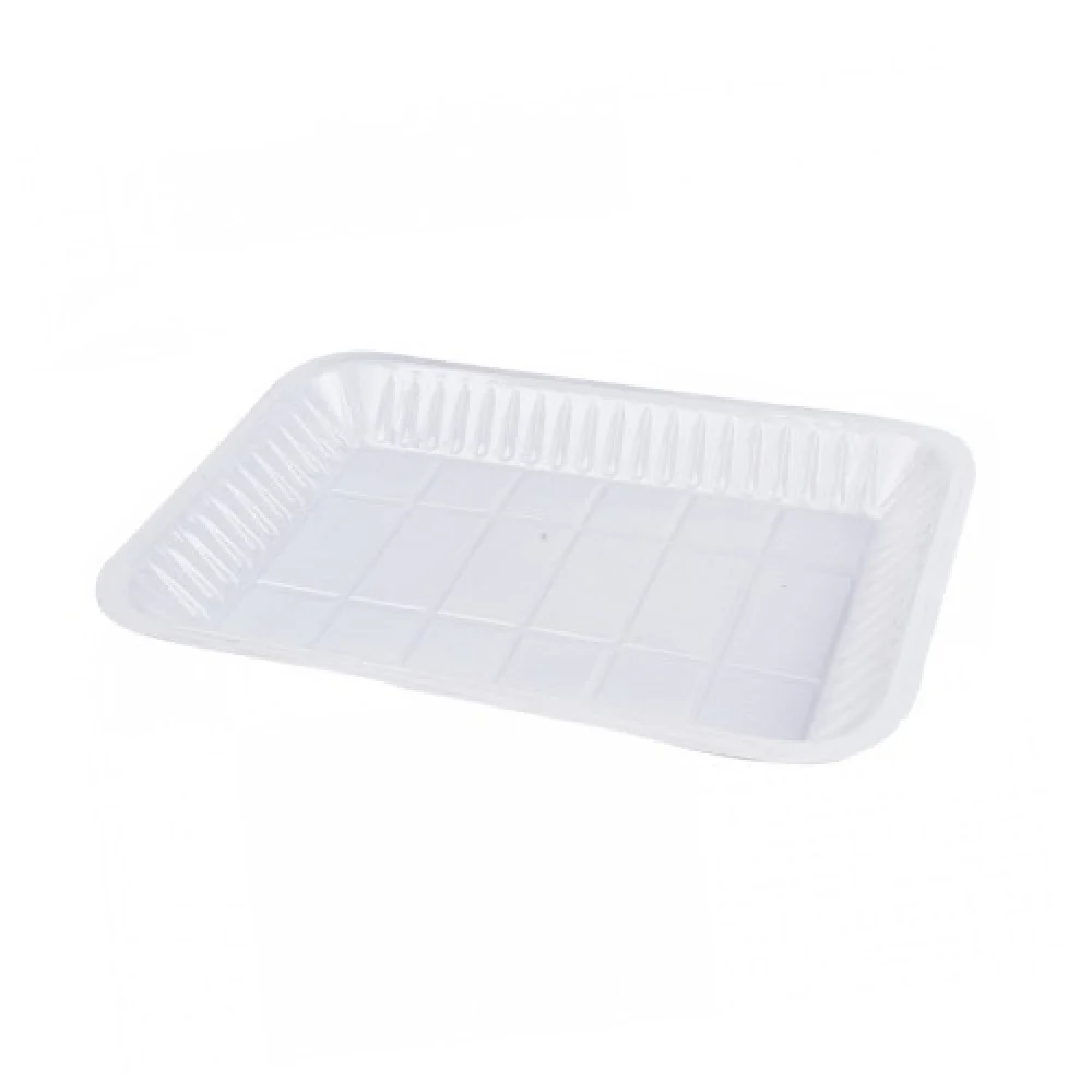 White rectangular plastic plates - No 3 -  (500 pieces)