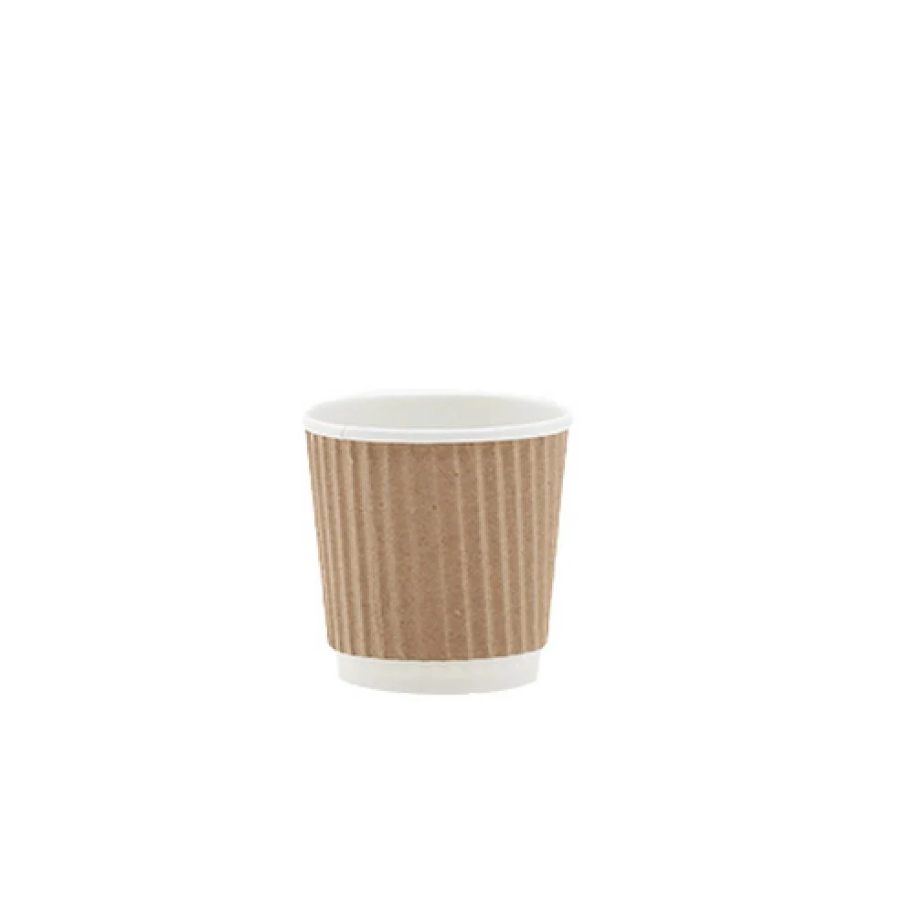 brown Two-ply corrugated paper cups - 4 oz - (250 cups)