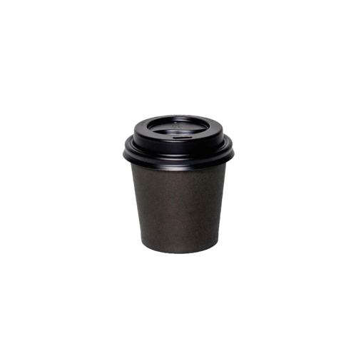 paper cups with black lids -4oz (500 Pieces)