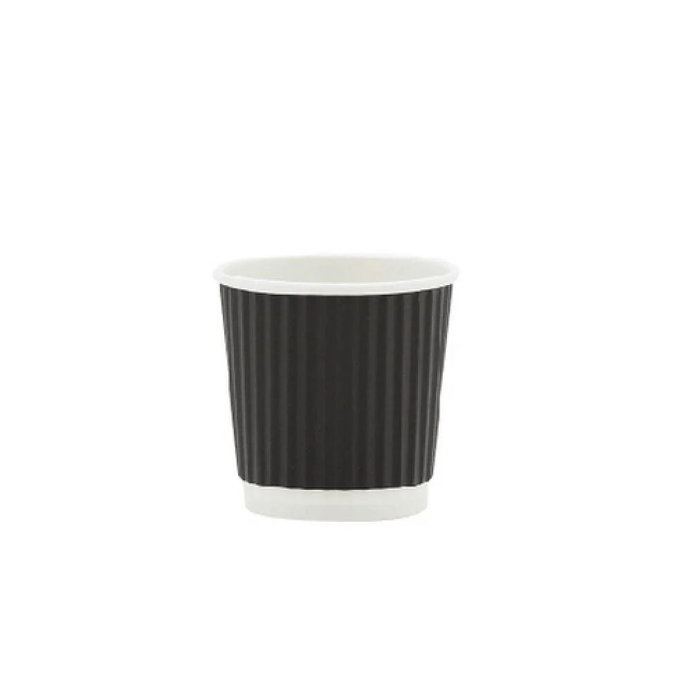 black Two-ply corrugated paper cups- 4 oz - (250 cups)