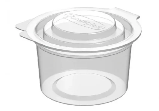 Clear Plastic Round Sauce Jars with Attached Lid Assorted Sizes (50 Pcs)