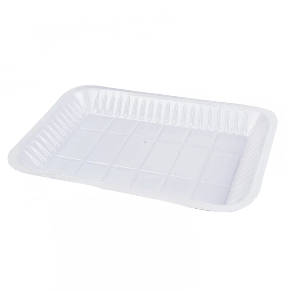 White rectangular plastic plates - No 4 -  (500 pieces)