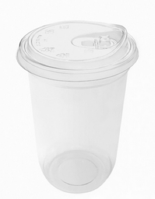 Plastic Transparent Cup U Shape with Starbucks lid - 10 oz (50 pcs)