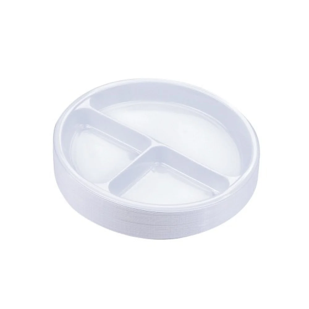 Round plastic plates divided into - size 22 - (500 pieces)